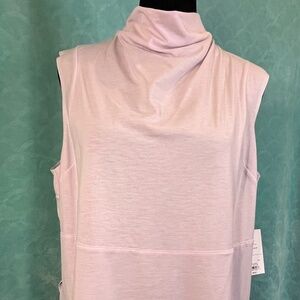 FLX Berry Blush Sleeveless Mock Neck Tunic High Low Hem Side Slit Top Large NWT